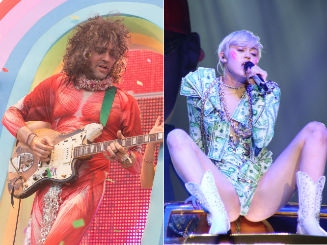 The Flaming Lips and Miley Cyrus: They've performed together multiple times during Cyrus' Bangerz tour, as well as during this year's Billboards Awards, and have smoked weed together and posted it to Instagram (so edgy!) Now, Miley Cyrus and The Flaming Lips are working together on a Beatles covers album called, hilariously, With A Little Help From My Fwends. 